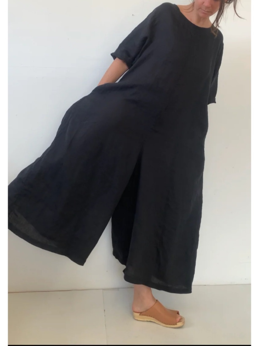 Glasnost Canada Palazzo Jump - Black Linen